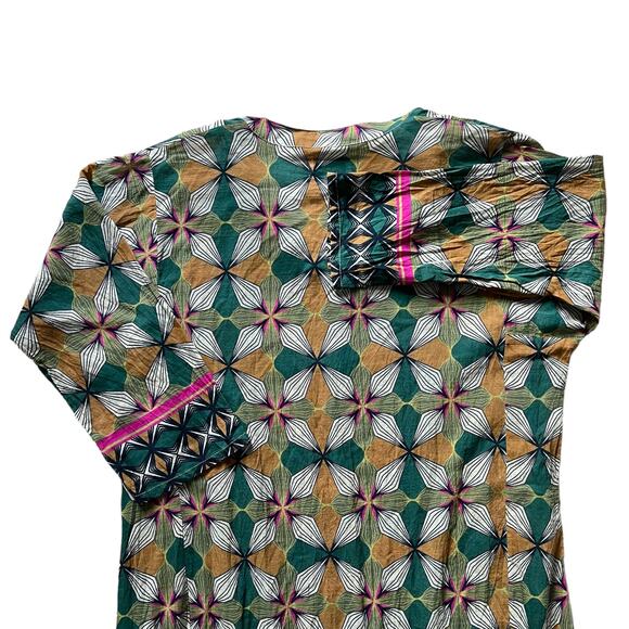 Jade Johnny Was Geo Floral Flowy Sheer Tunic Dress Sz S - Picture 5 of 5